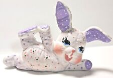Decorative white and purple rabbit, ceramic, marked JC  pre-owned picture