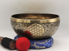 9 Inch Flower of Life Bowl-Hand Hammered Singing Bowl-Yoga Meditation Gift Bowl picture