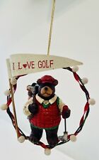 Polystone Ornament Golfing Santa 