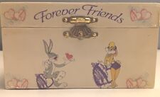 Vintage 1997 Looney Tunes Forever Friends Bugs & Lola Bunny Musical Trinket Box picture