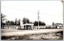 Vtg Gold Beach Oregon OR Leiths Auto Park Motel Gas Station 1930s RPPC Postcard picture
