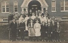Public School Class Posed In Front Of School Vintage Real Photo RPPC Post Card picture