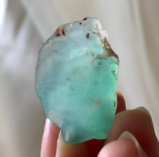 GORGEOUS VERY RARE AQUAPRASE NATURAL THROAT CHAKRA COMMUNICATION CRYSTAL *1 picture