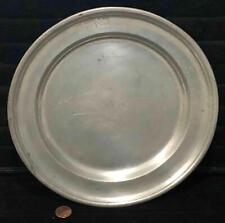 18th C. Antique German Pewter Plate, Worn Triple Touch Marks picture