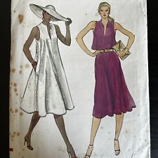 vintage 1980s Vogue 7684 Loose Fit Flared Tent Dress Sewing Pattern 6 XXS CUT picture