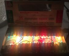 1 Set of 35 Vintage Woolworth's Assorted Colour Christmas Lights w/Original Box picture