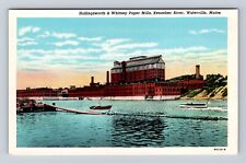 Waterville ME- Maine, Hollingsworth & Whitney Paper Mills, Vintage Postcard picture