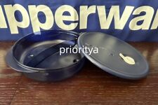 Tupperware Vent N Serve Microwave Round Divided Dish Container Indigo Blue New picture