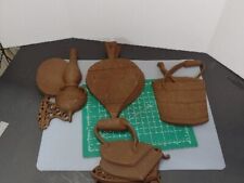 Set 4 Vintage Cast Iron Metal Wall Hangings Lamp Bucket Iron Stamp Sexton 1966  picture