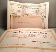 1926 Lot Of 3 Pc.~Envelope~Std. Ext. University, Chicago, Il.~5 Yr. Warranty, #1 picture