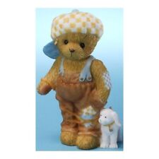 Cherished Teddies Boy and Dog Tangled Up in Leash Teddy Bear Figurine 4025792 TC picture