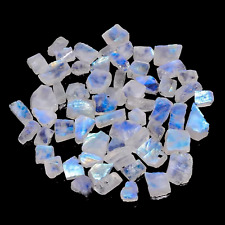 10 Piece AAA Rainbow Moonstone Raw 9-11 MM Size Moonstone Rough Crystal Jewelry picture