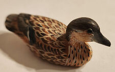Hand Carved and Painted Wood TEAL 3'' long picture