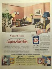 Super Kem-Tone Kem-Glo MCM Pastel Colors Wall Paint Enamel Vintage Print Ad 1952 picture