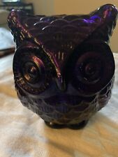 purple glass owl figurine picture