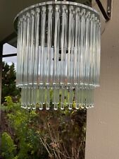 Vintage Sciolari Style Crystal Glass Rod Ceiling Light Chandelier Flush Mount picture