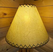 Rustic Oiled Kraft Crackled Lamp Shade with Suede Lacing - 18