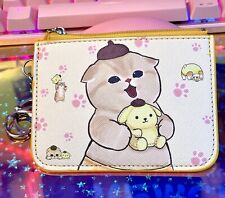 Mofusand x Sanrio Pompompurin ID Card Holder Keychain Coin Purse Wallet picture
