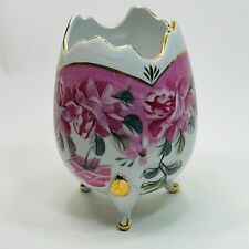 Formalities By Baum Brothers Footed Rose Egg Shaped Floral  Vase 18K Gold Trim picture