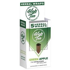 High Tea Wraps GREEN APPLE Flavor 125 Wraps Total (Full Box, 25 Pouches) picture