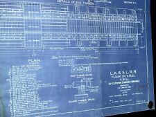 1917 L.A.&S.L.R.R. Antique Blueprint - FLOOR ON STEEL T.P.G. 92’-0” TURNTABLE picture