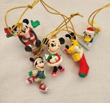 Miniature Disney Christmas Ornaments Lot of 5 Mickey Minnie Donald Pluto picture