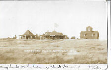 BECASSON CABIN, NEWFANE, HILL, REAL PHOTO, POSTMARKED 1907,FLAG, BARN W/ DORMERS picture