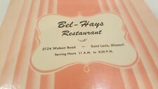 Vintage BEL-HAYS RESTAURANT  Menu – 3124 WATSON ROAD - ST. LOUIS, MO   picture