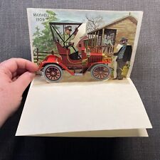 Vintage Antique Automobile Pop Up Card 1929 Chrysler 1909 Maxwell Denmark picture