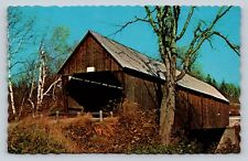 Covered Bridge West Woodstock Vermont Vintage Postcard A50 picture