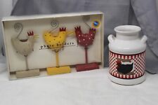 Rooster chicken Farmhouse decor lot of 2 vintage very good condition picture