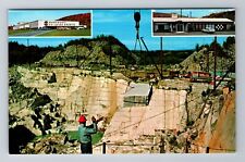 Barre VT-Vermont, Rock Of Ages Granite Quarry, 50's Chevy Wagon Vintage Postcard picture