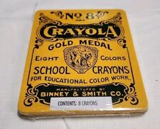2000 Y2K Vintage Crayola Gold Metal Tin Crayons Sealed NOS 8 Colors B2 picture