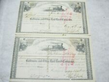 2 - 1886 John Gilmore Helensburgh Scotland Baltimore & Ohio RR Stock Certificate picture