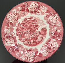 Vintage Enoch Woods Sons English Scenery Pink Dinner Plate picture
