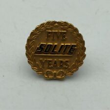 Solite Corp Employee Service Award Lapel Pin 5 Yr Saugerties NY Gold Filled Vtg picture