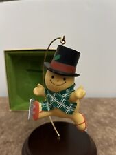 Hallmark Skating Snowman Christmas Ornament 1979 Vintage Tree Trimmer Collection picture