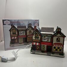 Holiday Time Tacos, Pizzeria, Burgers Vintage Victorian 2023 Christmas Village picture