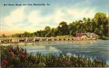 Power House Dam Martinsville VA Virginia Linen Postcard VTG UNP Vintage Unused picture