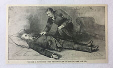 1886 magazine engraving ~ WILLIAM H VANDERBILT'S DEATH IN THE LIBRARY picture