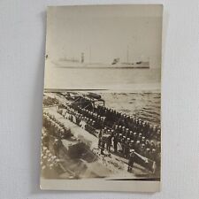 Antique RPPC Real Photograph Postcard Navy On Board  USS Cuyama Convoy Ship picture