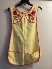 Vintage Over the Shoulder Embroidered Handmade Apron Smock Grandma Core picture