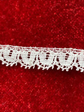 VINTAGE 1 YARD FRENCH VALENCIENNES LACE TRIM 100% COTTON BABY DOLL  FRANCE AA picture