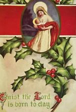 c. 1910s Christmas Postcard Religious Jesus Christ Virgin Mary Embossed picture