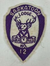 Elks B.P.O.E. Saskatoon No. 12 Canada Crest Embroidered Patch 4 Inches Tall picture