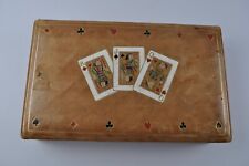 Vintage Box for Playing Cards Leather Unbranded As Is -  picture