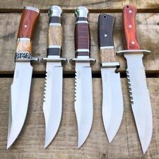WILD CUSTOM HANDMADE 14 INCHES LONG IN HIGH.QUALITY STEEL HUNTING 5 BOWIE KNIVES picture