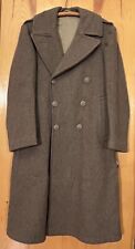 WW2 US Army Military Melton Wool Overcoat Trench Coat Size 36S - Vtg A+ Cond. picture