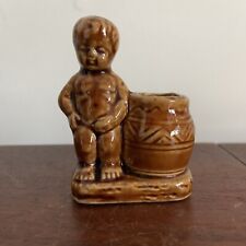 Belgium Brussels Manneken Pis Tourist Souvenir Toothpick Holder bud vase ceramic picture