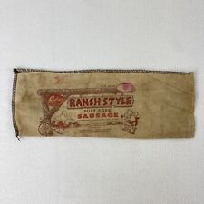 Vintage Rodeo Ranch Style Pork Sausage Linen Bag Kansas City picture